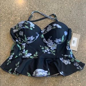 Antigua Cobalt Peplum Tankini Top
